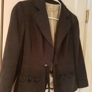 Nine West Petite Black delicatly embroided jacket